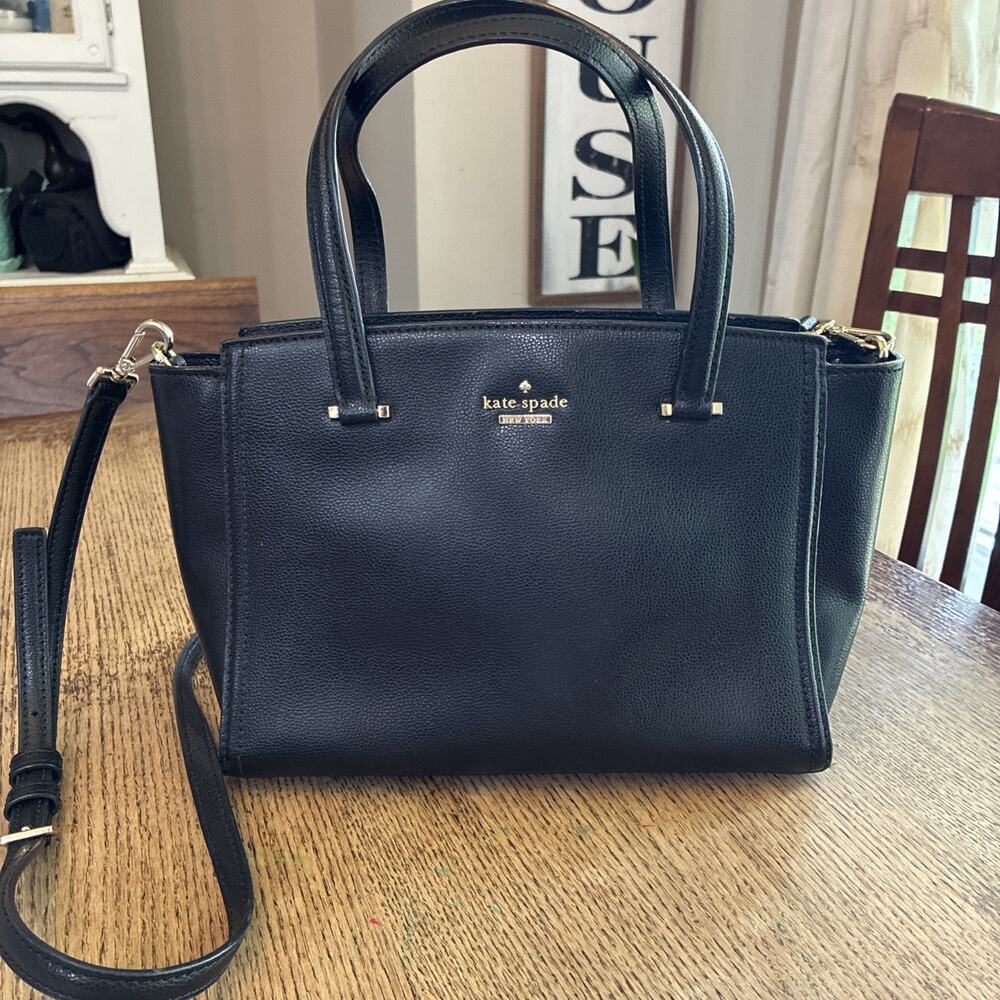 Kate Spade New York Satchel Crossbody And Wallet Set Black Gold Classic - Picture 9 of 16